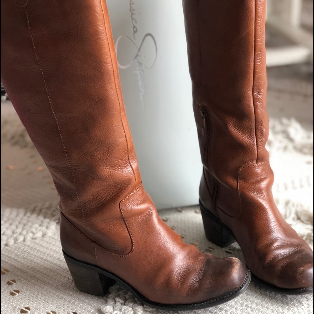 Jessica Simpson Brown Leather Riding Boot
